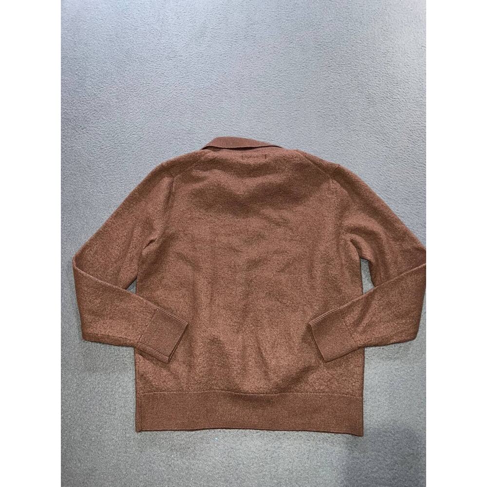The Commons Long Sleeve 100% Merino wool Johnny Collar Sweater Polo M A010923 - Picture 2 of 6